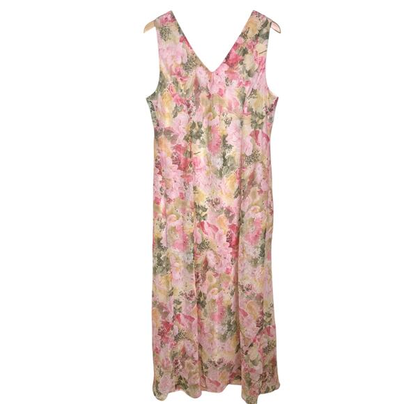 Vintage Coldwater Creek Plus Size 18W Pastel Floral Chiffon Layered Maxi Dress - Picture 5 of 7